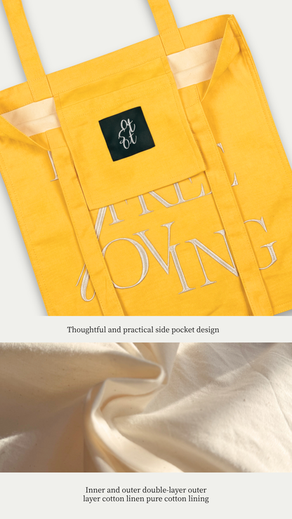 Leisure Wanderer |  Born Free, Loving Embroidered Tote Bag