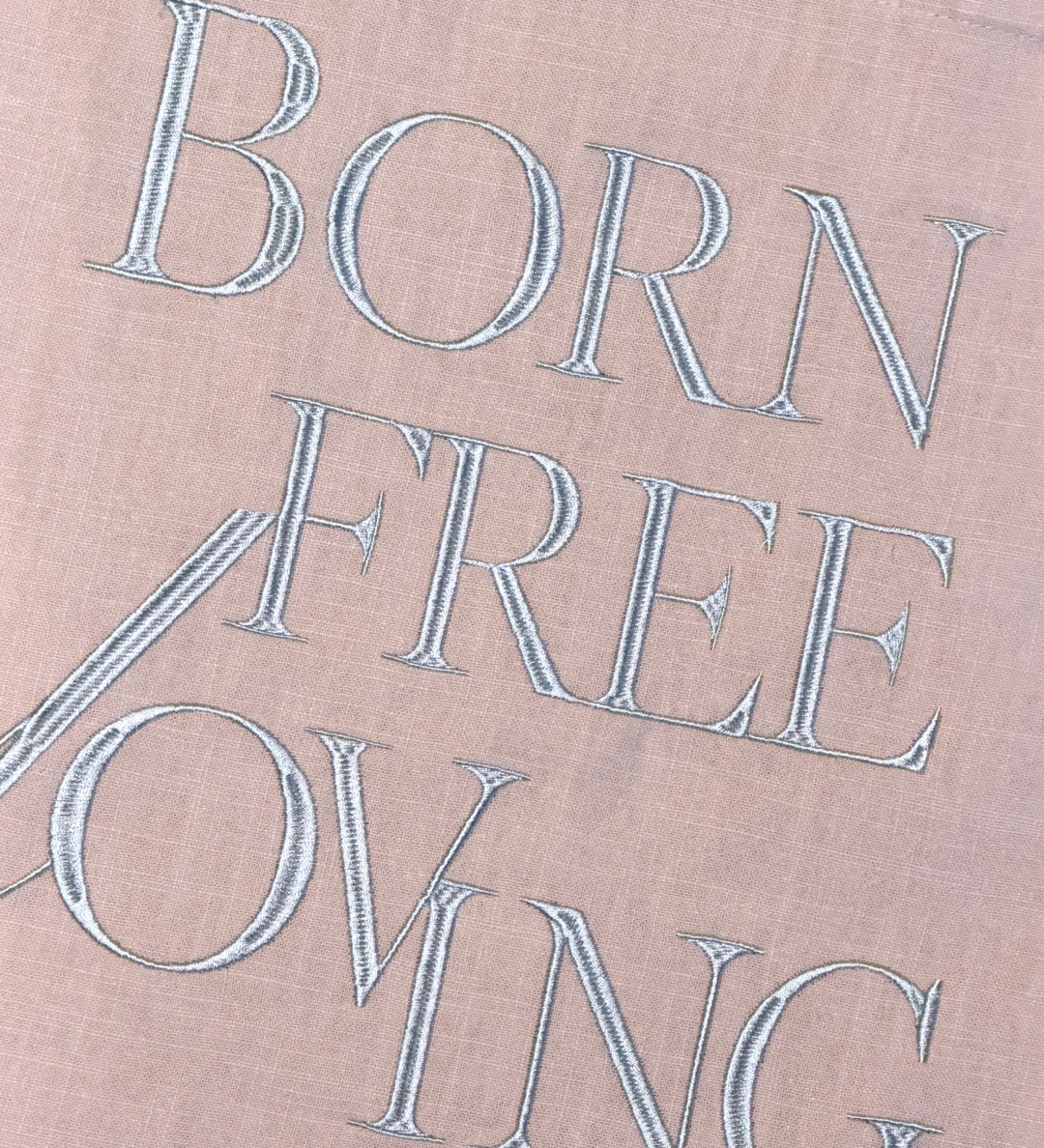 Tender Memoir | Born Free, Loving Embroidered Tote Bag