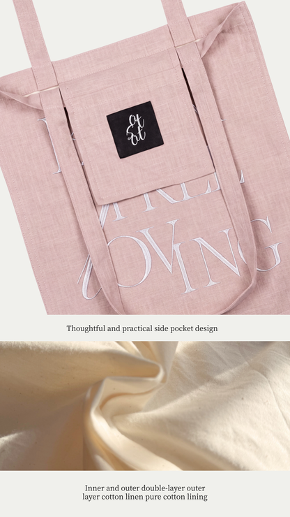 Tender Memoir | Born Free, Loving Embroidered Tote Bag
