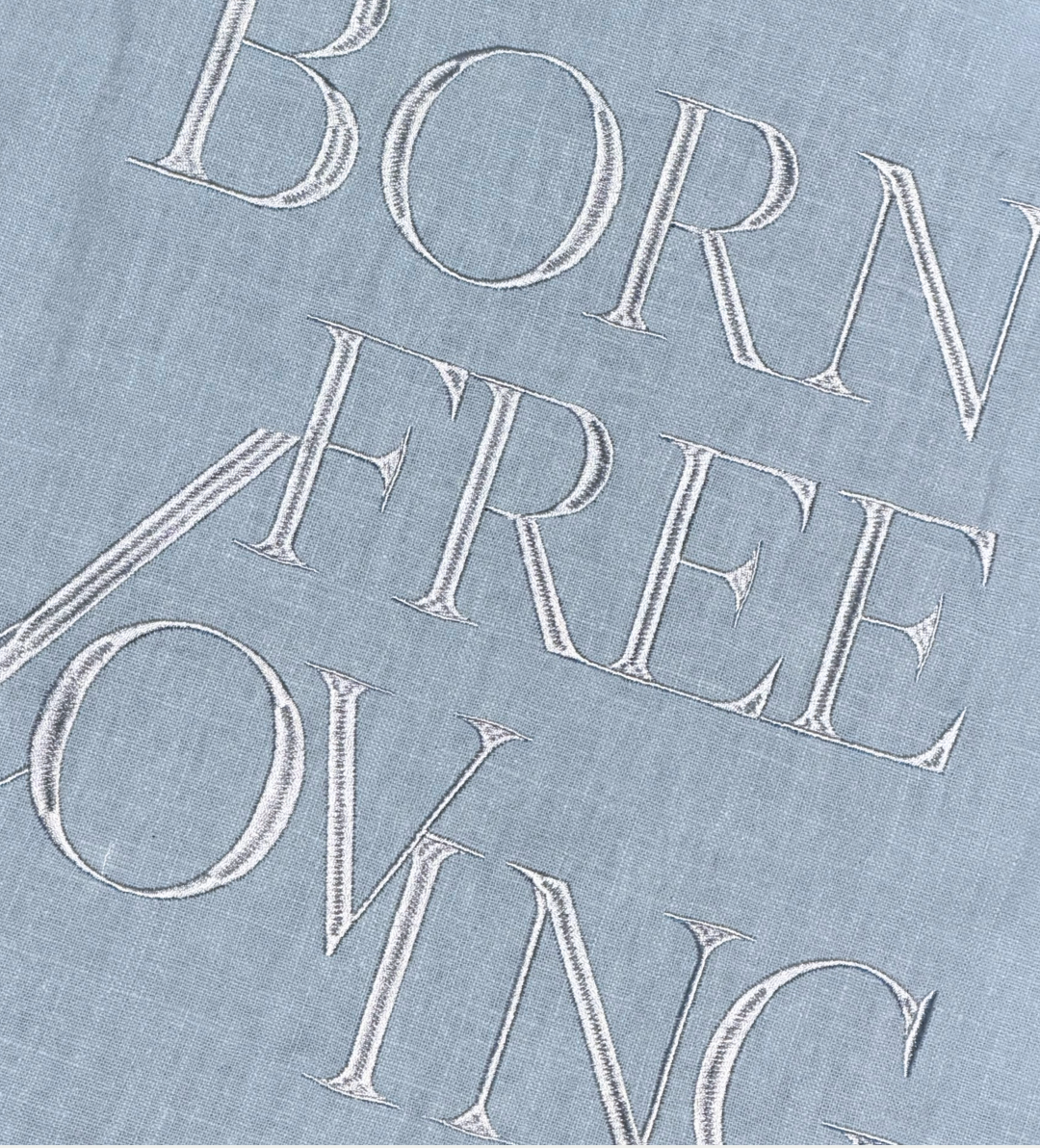 Letter from the Mist ｜ Born Free, Loving Embroidered Tote Bag