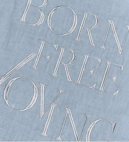Letter from the Mist ｜ Born Free, Loving Embroidered Tote Bag